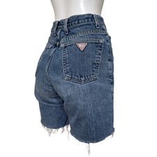 Guess Vintage Made In USA High Rise Jean Shorts Size 28