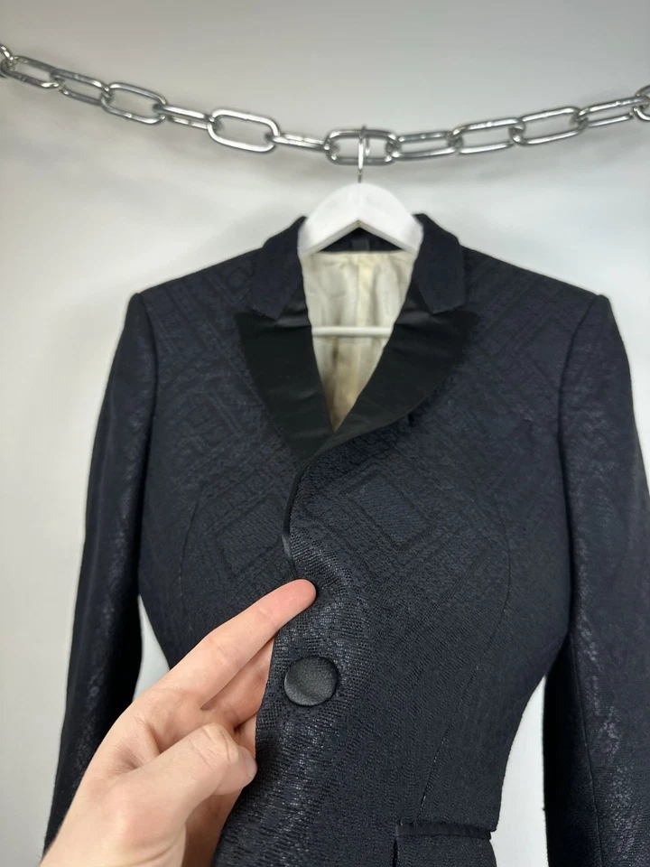 Blazer de lana esmoquin de diseñador vintage Just Cavalli Avant Garde talla 50 Foto 4 de 4