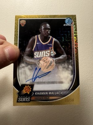 2025 Bowman Basketball Khaman Maluach Gold Mojo Refractor Auto /50 BCA-KM (RC)