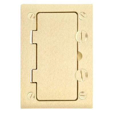 HUBBELL, INC. HUBBELL S3826 BRASS ROUND FLOOR BOX RECTANGLE, 4-5/32" LENGTH X 2-63/64" WIDTH