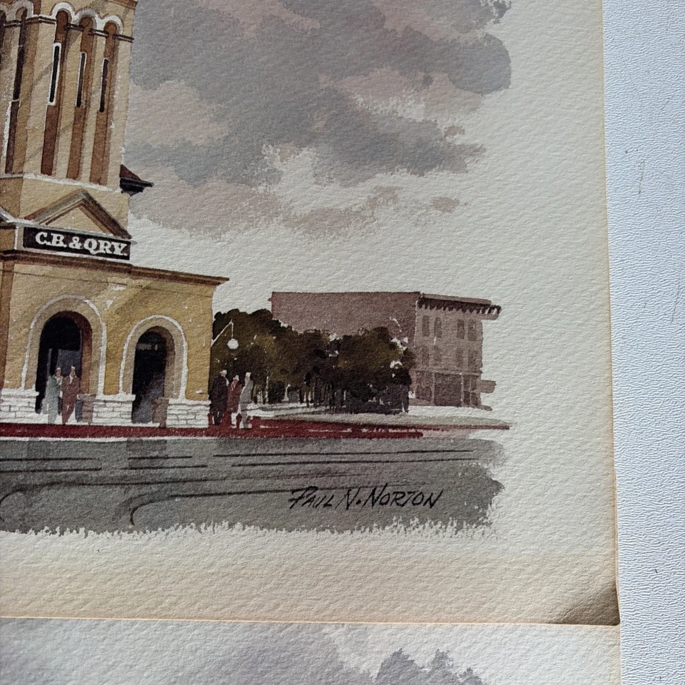 2 estaciones de tren CB&Q de colección de Paul N. Norton impresiones artísticas Milwaukee Depot Foto 3 de 4