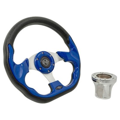 GTW 12.5 Inch Blue Racer Golf Cart Steering Wheel  for EZGO TXT (1994.5 - Up)