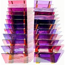 24 Sheets Shades of Purple Stained Glass Sheets 6 X 4 inches Stained Glass