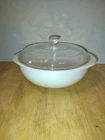 Vintage Pyrex #024 2 Quart White Round Casserole Dish w/624-C Pyrex Glass Lid