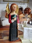 Gorgeous Vintage Leo R Smith Folk Art Angel Blue Bird & Horn Numbered 13” MCF — photo 4