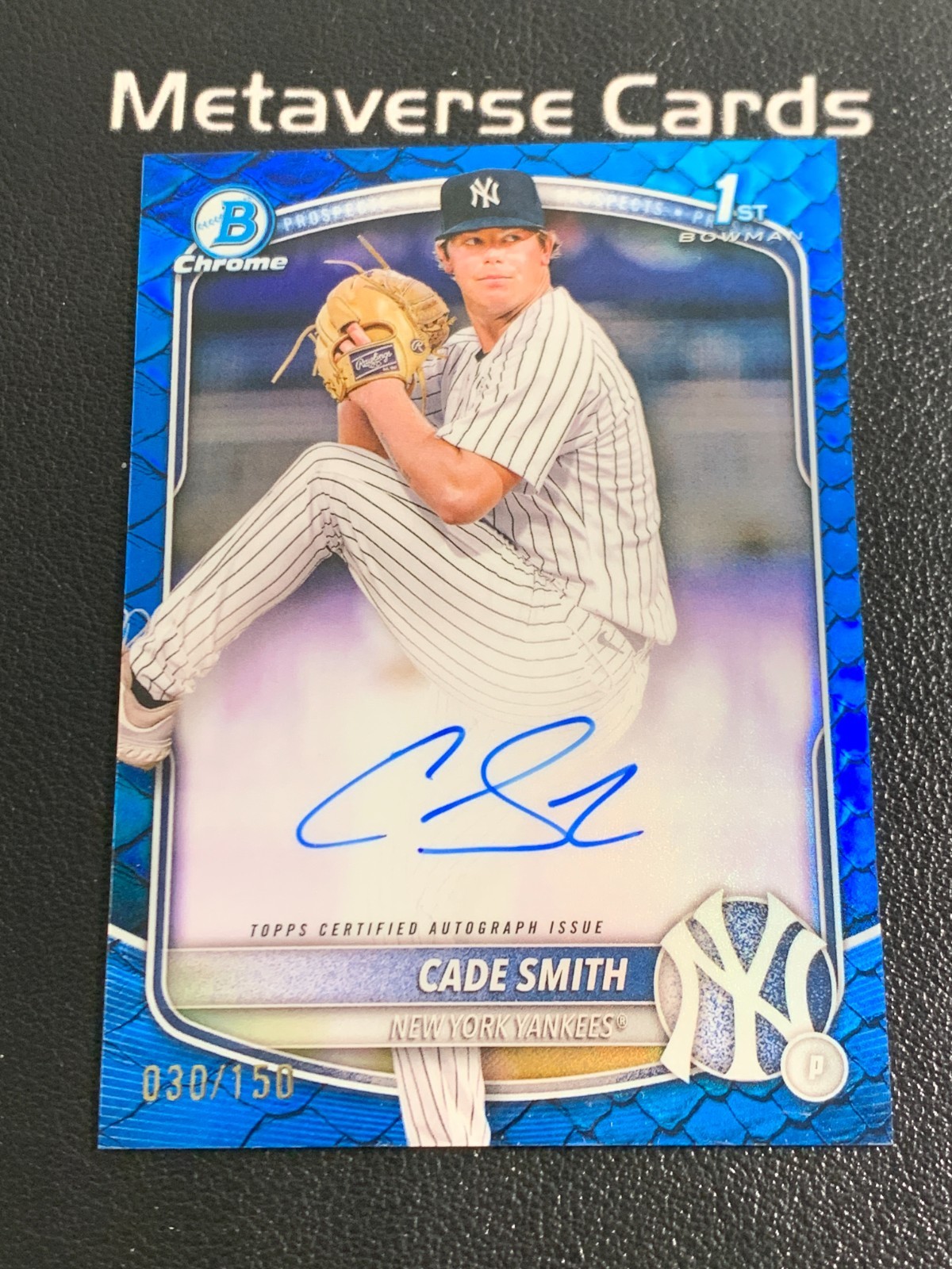 2025 Bowman Chrome Cade Smith Reptilian Blue Refractor 1st Auto 139/150