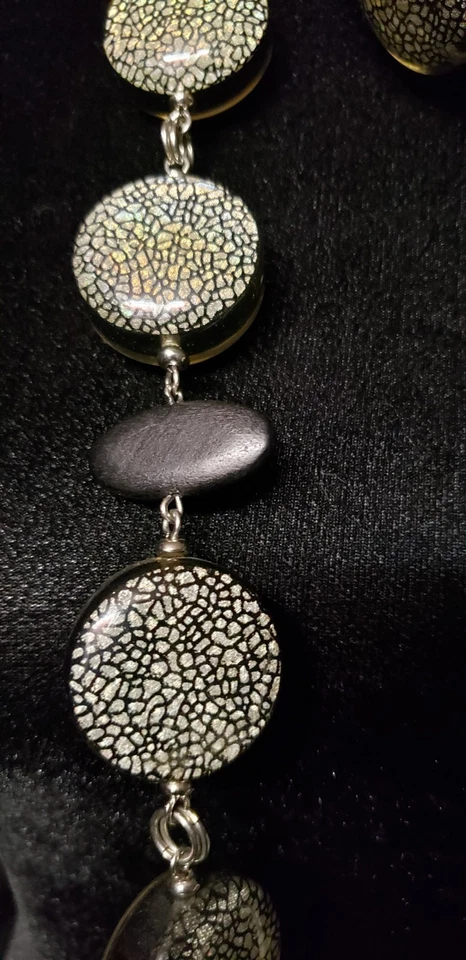 Conjunto de collar y pulsera elástica Chico's de 18,5 pulgadas de largo negro/oro/plateado Foto 2 de 4