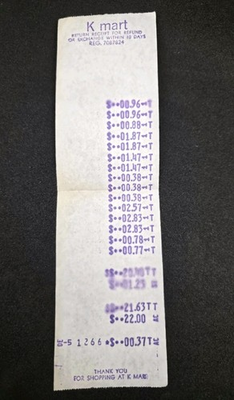 #ad #ad Kmart #4009 Washington PA Merchandise Receipt Ephemera Vintage December 1966 $2.12