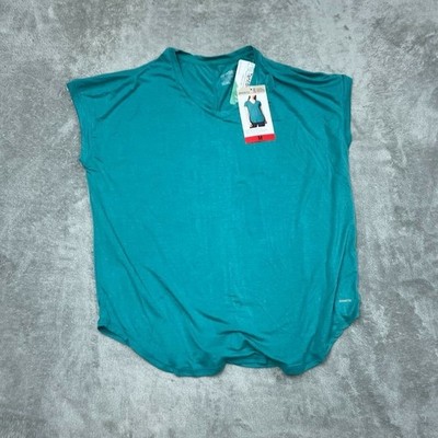 Mondetta Womens Ultra-Soft V-Neck Tee Medium Teal Tencel Blend d0608