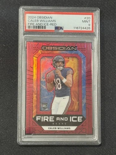 2024 Panini Obsidian Caleb Williams Rookie Fire and Ice Red /75 SP PSA 9 RC