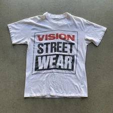 Vintage 80s 1987 Vision Street Wear Logo Single Stitch Skate Surf Shirt M