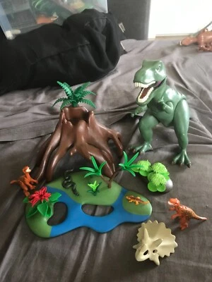 Playmobil 4171 dinosaures tyrannosaure avec vélociraptor - Photo 1/4