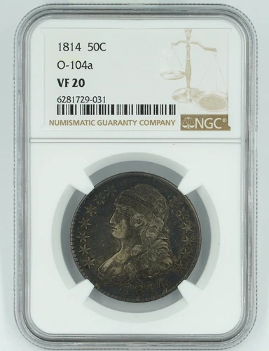 1814 NGC VF20 Capped Bust Half Dollar