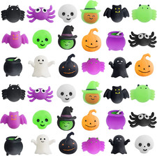36 Pcs Halloween Mochi Squishy Toys,Mini Cute Squeeze Toy Stress Reliever Anxiet