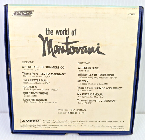 The World of Mantovani Reel To Reel AMPEX 4 Track 7 1/2 IPS - Picture 2 of 6