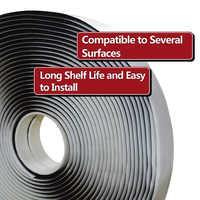 LLPT Butyl Putty Tape Black 3/4” X 33 Ft (2-Pack) – Tight Seal For RV Repair, Window Glass, Boat Sealing, Roof Patching