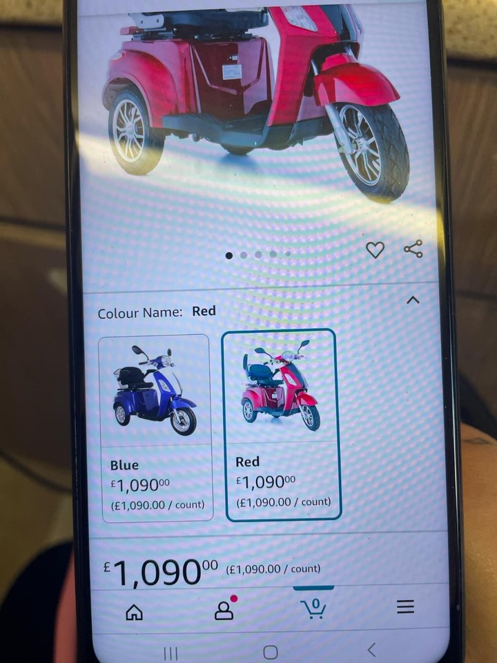 Electric Mobility ZT500R 800 W 3Wheeled Scooter 83277450