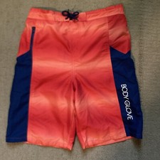 Body Glove Boys XL Swim Trunks Mesh Board Shorts Orange Blue 18 Teen