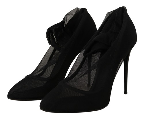 Dolce & Gabbana Black Tulle Stretch Boots Pumps Shoes - 第 2/10 張圖片