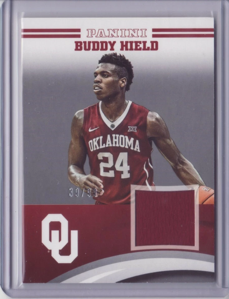 Camiseta deportiva Panini Collegiate Oklahoma 2016 plateada #BH1 Buddy Hield/99 - plana S/H Foto 3 de 3