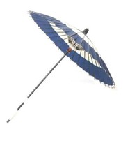 Vintage Japanese Blue Wagasa Paper Umbrella JanomeGasa Japanese Pattern c1930s