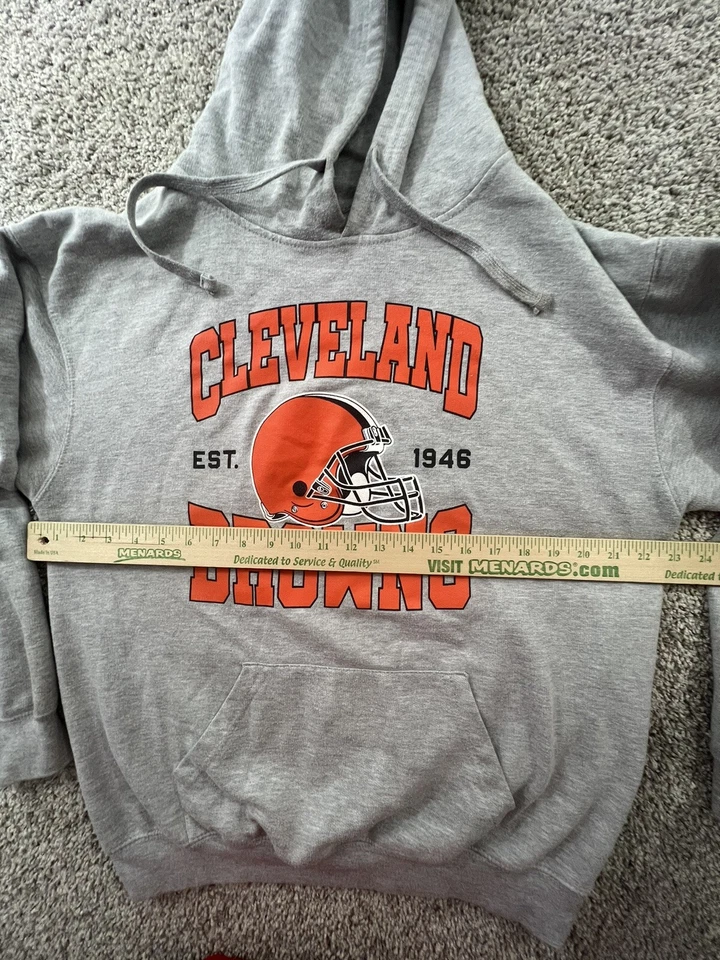 Cleveland Browns Sudadera con Capucha Para Hombre Grande Gris Pullover Sudadera con Capucha Foto 4 de 4