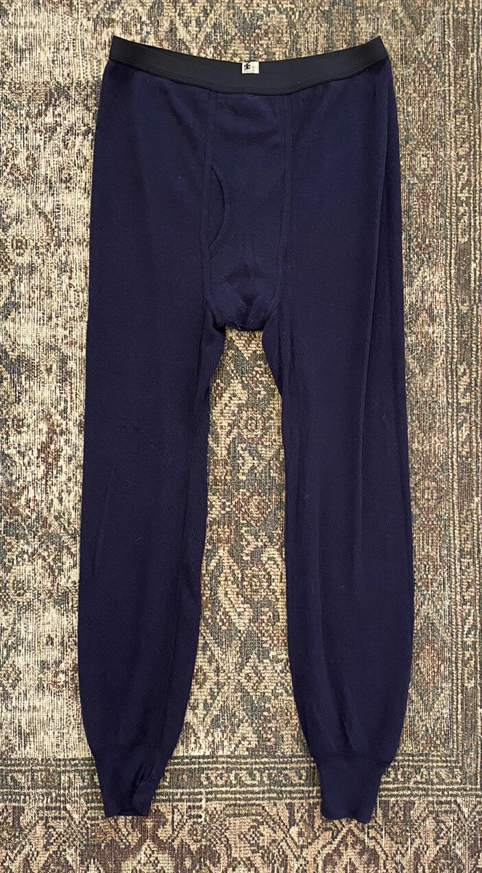 VTG 70s 80s Hanes Navy Blue Thermal Pants Made in USA Long Johns Underwear XL