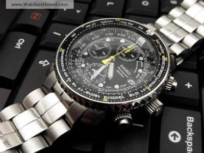Seiko - SNA411P1 Flightmaster Men Quartz Black Dial Made in Japan