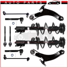 For 2008 - 2012 Nissan Rogue FWD Front Struts Lower Control Arms TieRod Sway Bar
