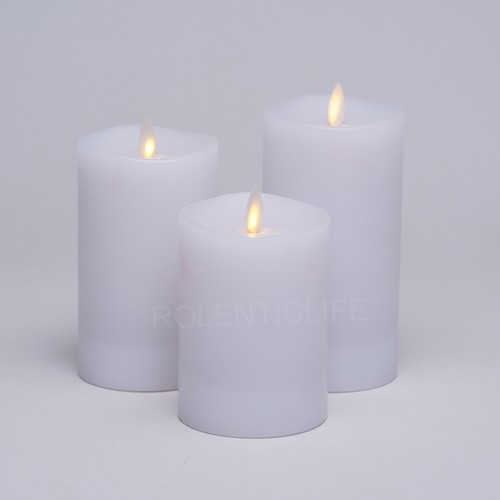 Luminara Flameless Unscented Pillar Wax LED Candles white with Timer 3X4" 5" 6" - Picture 4 of 9