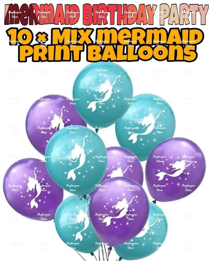 Sirena Cumpleaños Fiesta Suministros Bajo el Mar Niñas Vajilla Set Decoraciones Foto 4 de 4