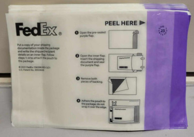2x FedEx Shipping Pouches 100 in each Bag - 7x10 Inches Totaling 200