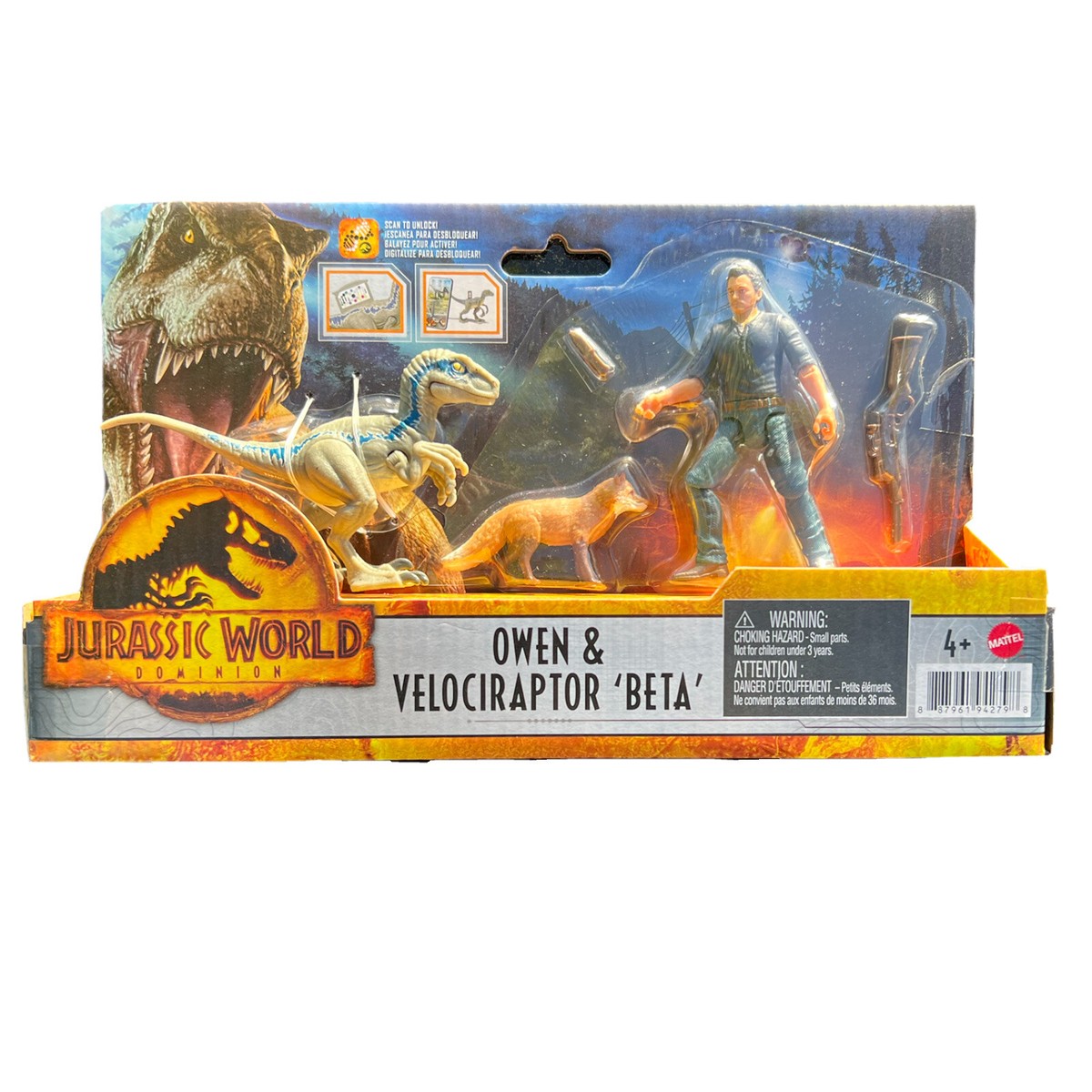 Mattel Jurassic World Dominion 2022 Velociraptor Beta & Owen