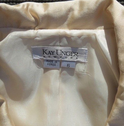 KAY UNGER Rich Creme Seide Baumwolle Viskose Hochformat Kragen kurze Jacke Top Gr. 6 MOB - Bild 5 von 5