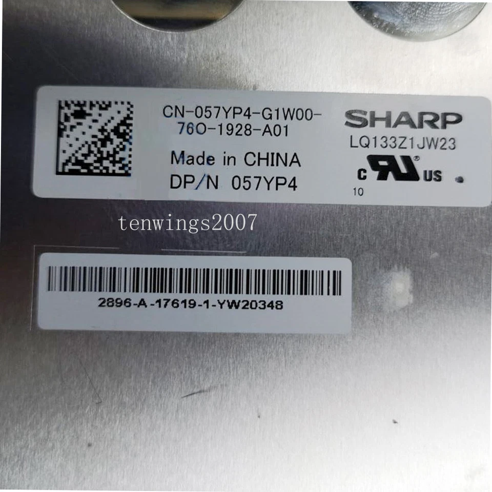 3K IGZO laptop LCD screen Sharp LQ133Z1JW23 for DELL 057YP4 3200X1800 non-touch - Image 2 of 2