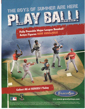 2008 Action Figures Toy PRINT AD ART - MLB Boys of Summer GRACELYN Baseball S1