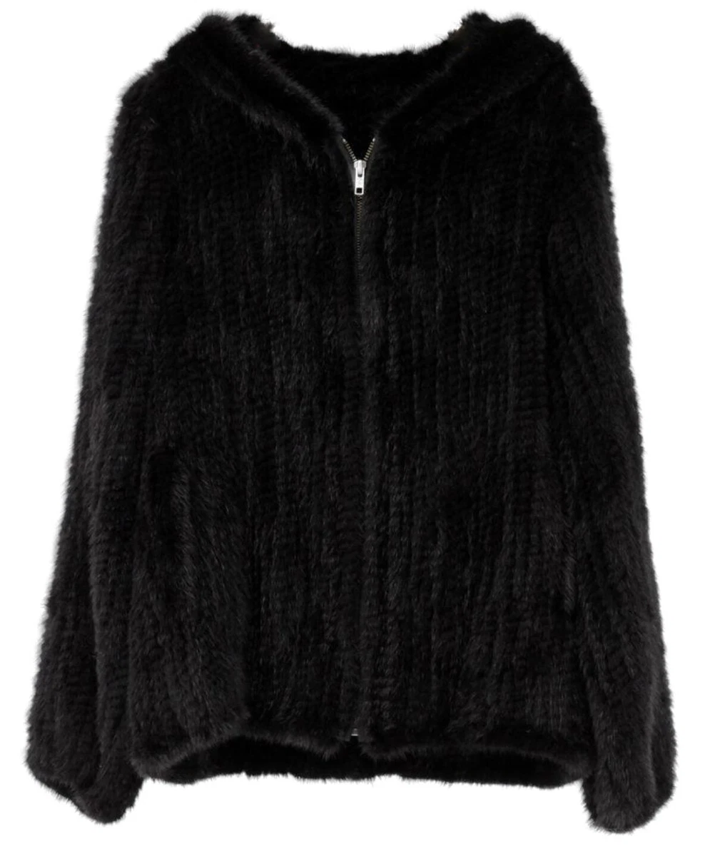 Knitted sale mink coat