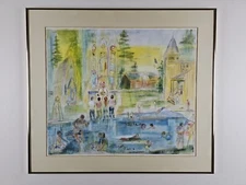 ART - Vintage Original Signed Winifred Netherly Painting 27x24 Framed Abstract