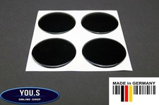 4 Nabenkappen Nabendeckel Silikon Aufkleber 55,0 mm - Schwarz Emblem 