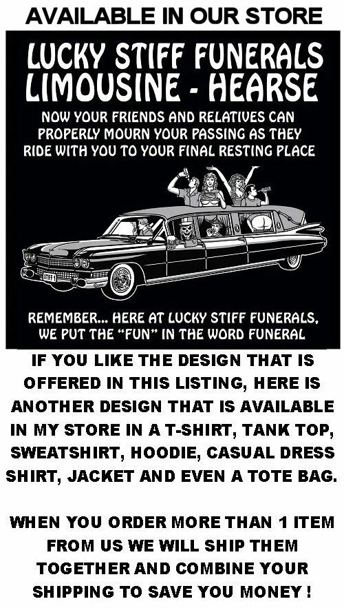 COACH Felpa con cappuccio Lucky Stiff Funerals Hot Rod Hearse Never Late For Funeral Cerniera