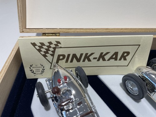 Pink-Kar Chrome Bugatti 59&Auto Union Type C Slot Car 1:32 NIB From Spain w Box - Picture 7 of 12