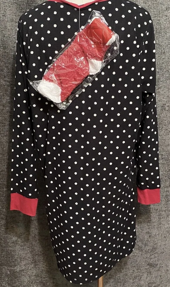 Conjunto de pijama y calcetines Charter Club para mujer estampado de puntos polar mediano nuevo Foto 3 de 4