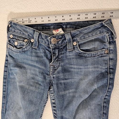 True Religion Women Low Rise Skinny Jeans Button Fly Pockets Blue Size 27 Rhine - Picture 5 of 12