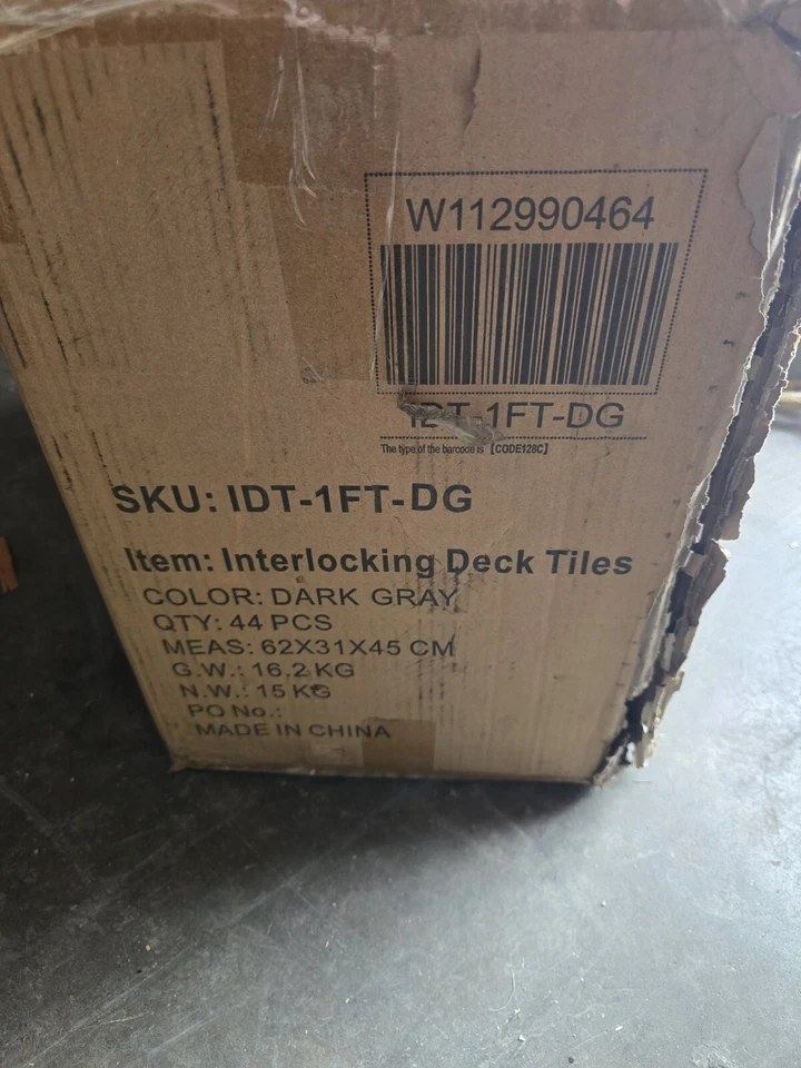 Azulejos de cubierta de enclavamiento de plástico, paquete de 44 azulejos de terraza, 12 "x12" cuadrados Foto 3 de 4