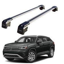 Roof Racks Crossbars For VW Atlas 2018-2023 Gray Aluminum Lockable Load 220 lb