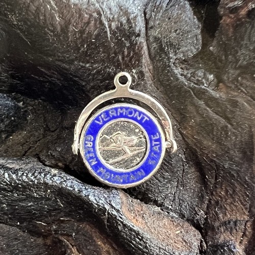 Vintage Sterling Silver Charm Vermont State Travel Road Trip VT Green Mountain