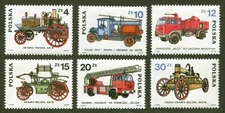 Poland Sc# 2664-69, Fire Engines / Trucks - VF MNH Complete Set of 6, No Faults