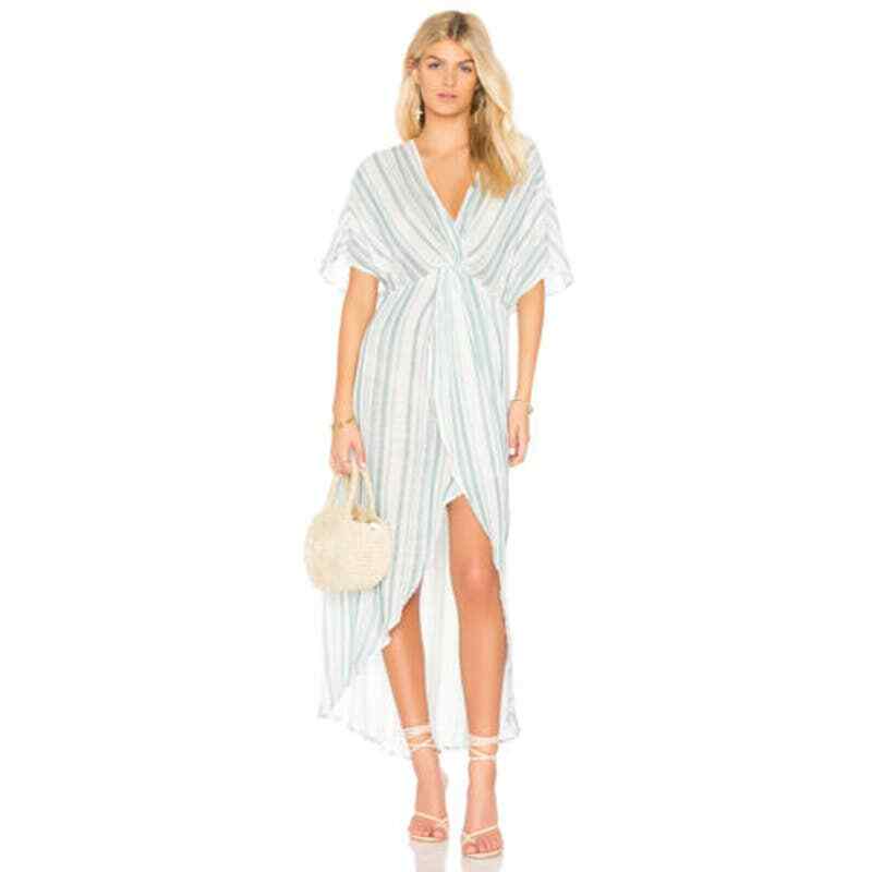 get twisted maxi dress show me your mumu Show me your Mumu Twisted Maxi Dress Striped Point Dume Stripe Women's Size  S