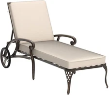 Cast Aluminum Chaise Lounge Chair Patio Chaise Lounge Tanning Chair With Cushion