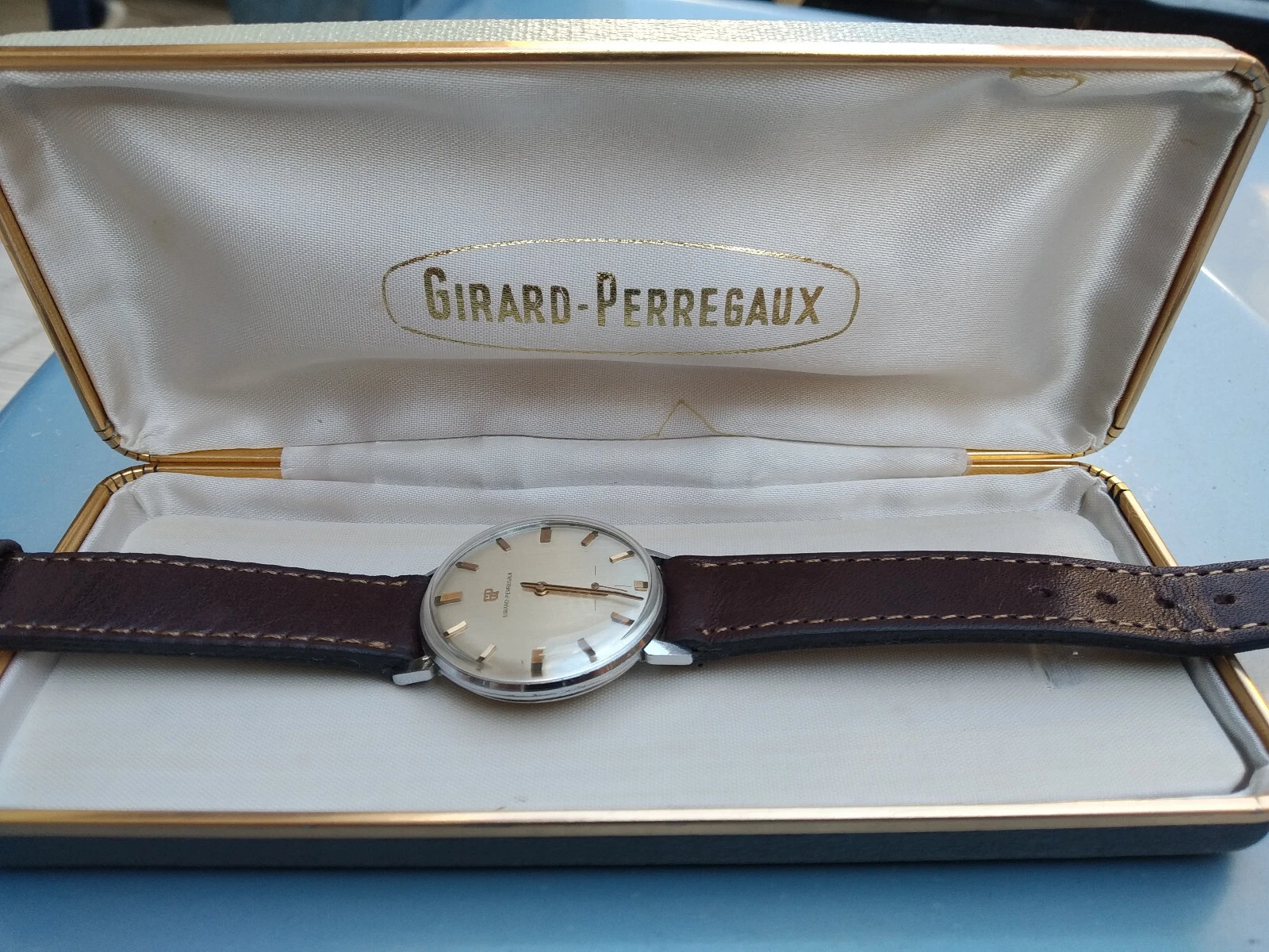 Girard Perregaux — GIRARD PERREGAUX 03 HAND WIND SERVICED ORIGINAL CASE CROWN BOX high grade
